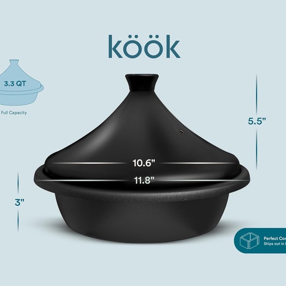 Kook Moroccan Tagine, Enameled Cast Iron Cooking Pot, Tajine Ceramic - Picture 2 of 5